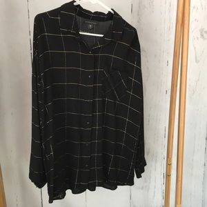 Black and gold button up